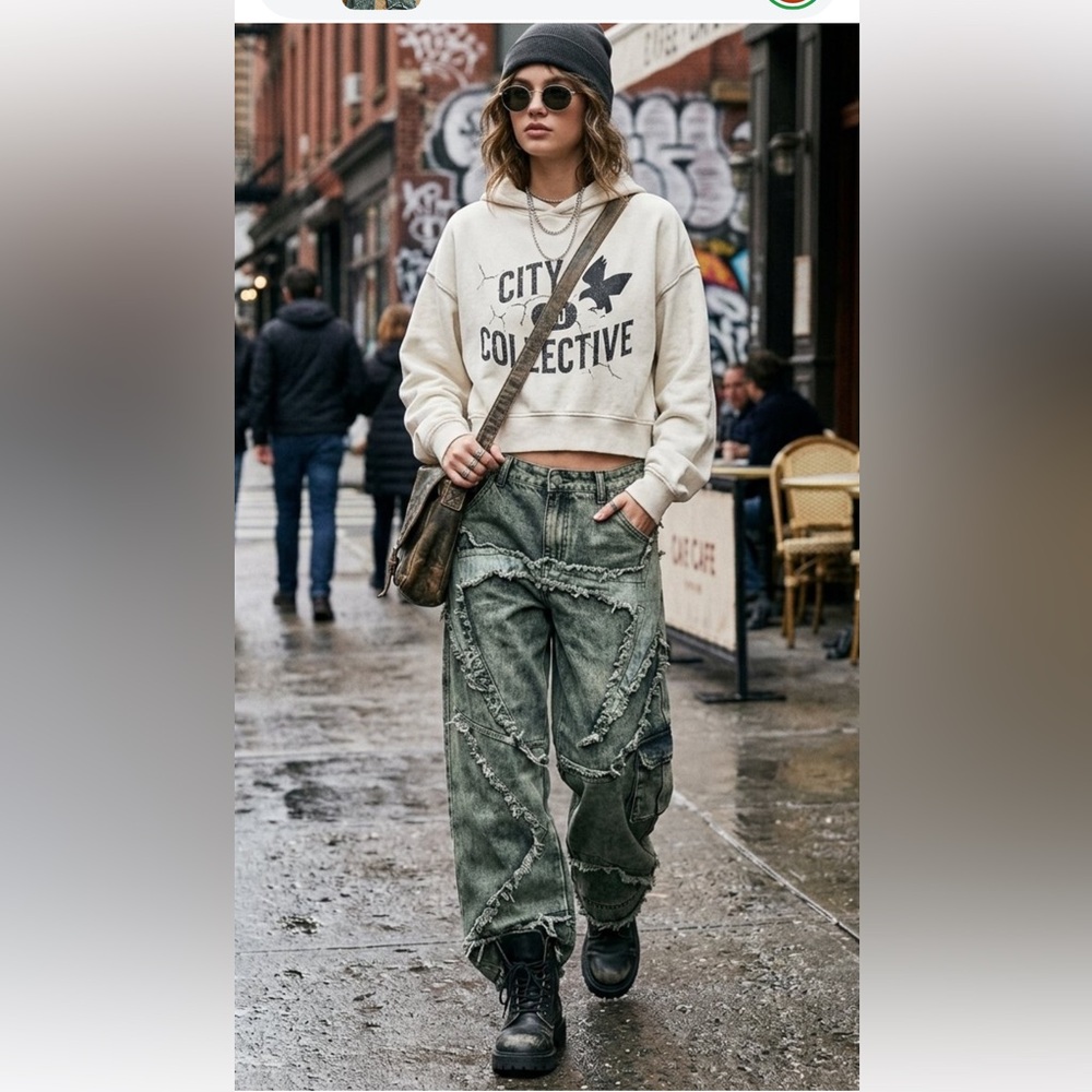 Grunge Punk Cargo Jeans size 12